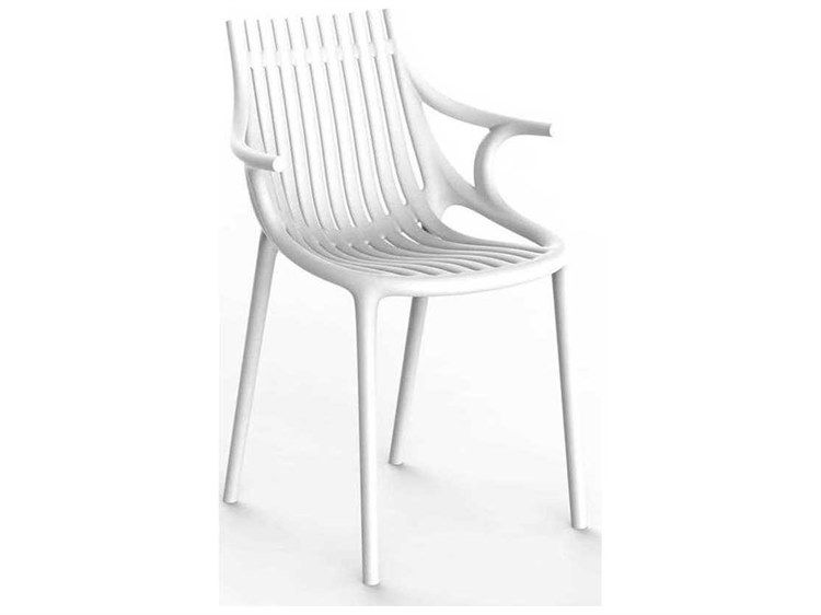 Vondom Outdoor Ibiza White Matte Resin Dining Chair Set of 4