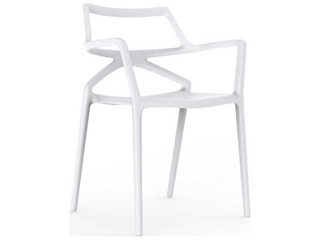 Vondom Outdoor Delta White Matte Resin Dining Chair (Set of 4)
