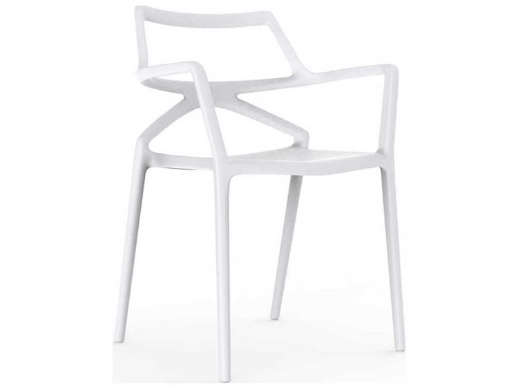 Vondom Outdoor Delta White Matte Resin Dining Chair Set of 4