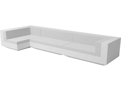 Vondom Outdoor Vela Resin / Cushion White Three-Piece Sectional