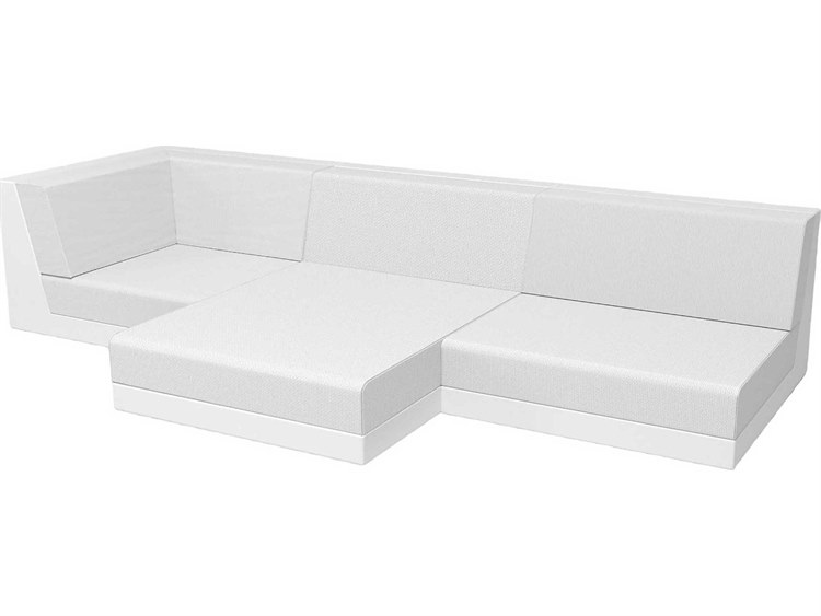 Vondom Outdoor Pixel Resin / Cushion White Three-Piece Sectional