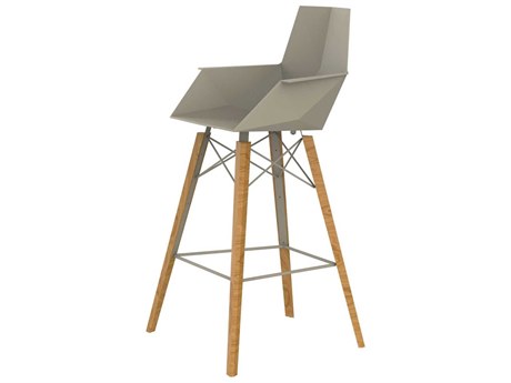 Vondom Faz Wood Beech Bar Stool Set of 4
