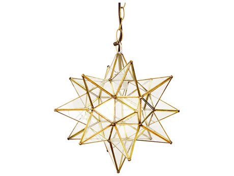 Worlds Away 1-Light Brass Glass Geometric Mini Pendant