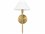 Worlds Away 15" Tall 1-Light Brushed Brass Glossy White Lacquer Wall Sconce  WAALFIEWH