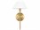 Worlds Away 15" Tall 1-Light Brushed Brass Glossy White Lacquer Wall Sconce  WAALFIEWH