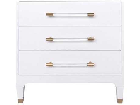 Worlds Away 3-Drawers Gray Hardwood Nightstand