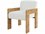 Worlds Away Oak Wood Beige Upholstered Arm Dining Chair  WAASTORCO