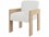 Worlds Away Burlwood Brown Upholstered Arm Dining Chair  WAASTORBW