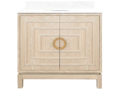 Worlds Away Antique Brass / Cerused Oak 36" Vanity