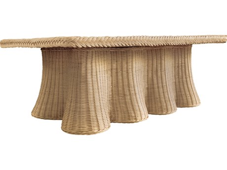 Worlds Away Rectangular Rattan Coffee Table