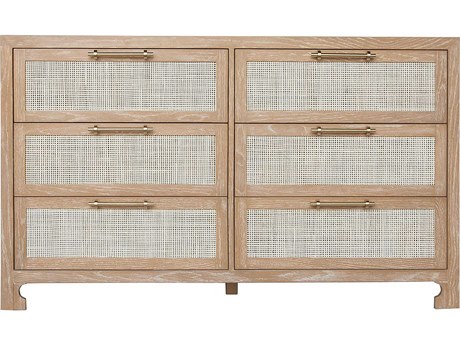 Worlds Away 6-Drawers Brown Hardwood Double Dresser