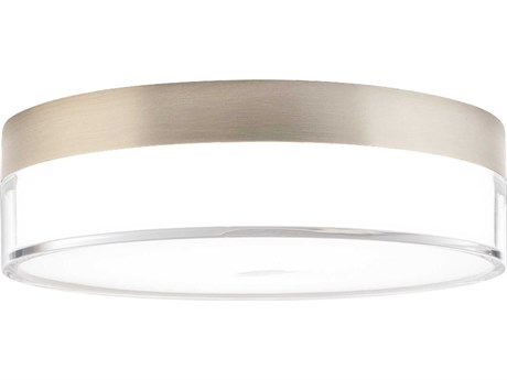 WAC Lighting Twist-N-Lite 1-Light Brushed Nickel Round Flush Mount