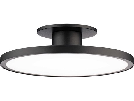 WAC Lighting Twist-N-Lite 1-Light Black Round Semi Flush Mount