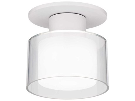 WAC Lighting Twist-N-Lite 1-Light White Round Semi Flush Mount