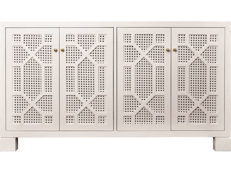 Worlds Away 58" Matte White Lacquer Sideboard