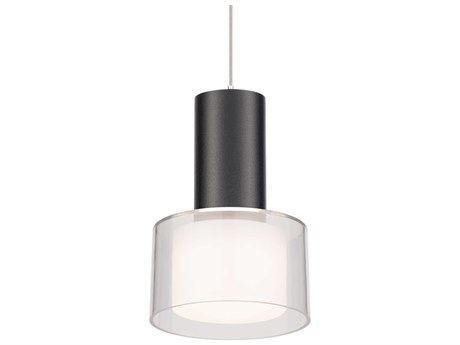 WAC Lighting Twist-N-Lite 1-Light Black Drum Mini Pendant