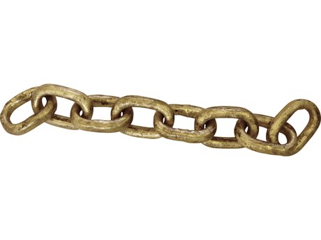 Worlds Away Textured Brass Chain Link Object