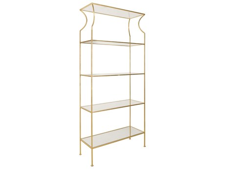 Worlds Away Flared Top Gold Leaf Etagere