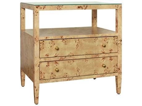 Worlds Away Rectangular Glass End Table
