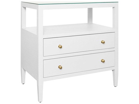 Worlds Away Rectangular Glass End Table