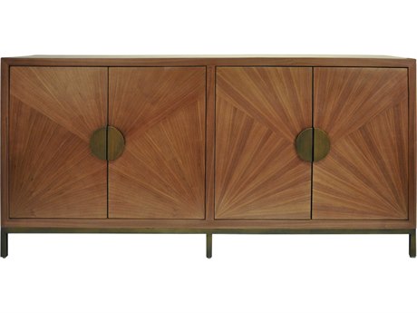 Worlds Away 72" Walnut Wood Radial Sideboard