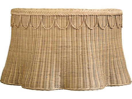 Worlds Away Round Rattan Coffee Table