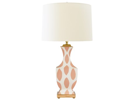 Worlds Away Coral Orange Buffet Lamp