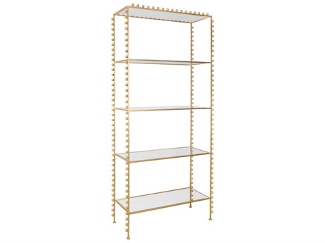 Worlds Away Ball Lined Gold Leaf Etagere