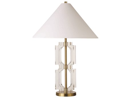 Worlds Away Double Stacked Antique Brass Table Lamp