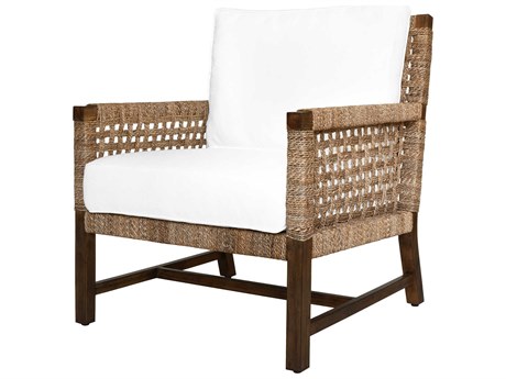 Worlds Away Brown Fabric Accent Chair