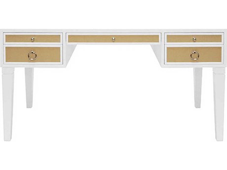 Worlds Away White Hardwood Secretary Desk