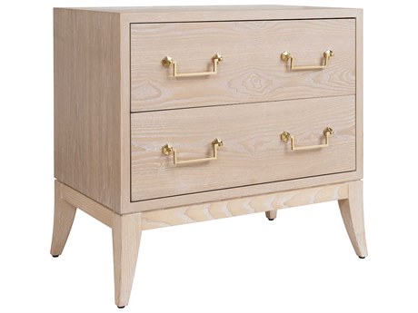 Worlds Away 2-Drawers Oak Wood Nightstand