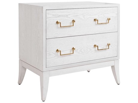 Worlds Away 2-Drawers Oak Wood Nightstand