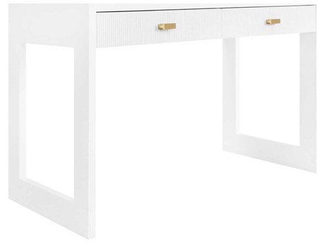 Worlds Away Matte White Lacquer Secretary Desk