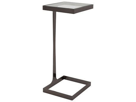 Worlds Away Rectangular Glass Gunmetal End Table