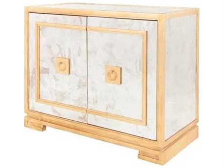 Worlds Away Gold Antique Mirror Accent Chest