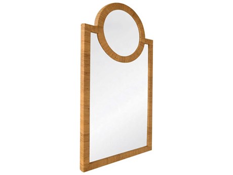 Worlds Away Rattan Wrapped Wall Mirror