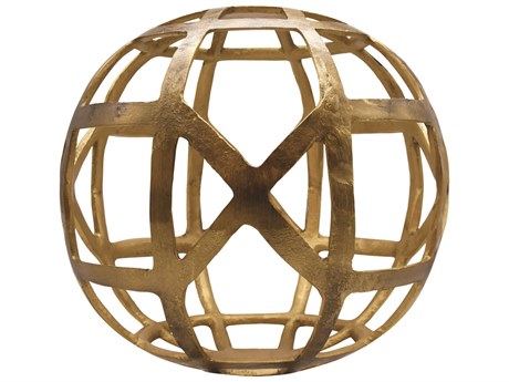 Worlds Away Textured Brass Large Round Metal Ball