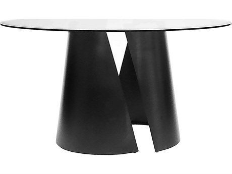 Worlds Away Round Glass Dining Table