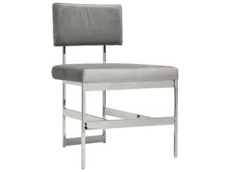 Worlds Away Gray Upholstered Armless Dining Chair