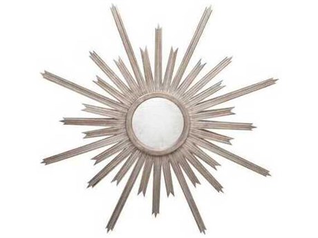 Worlds Away Silver Leaf Sunburst Wall Mirror