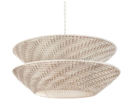 Worlds Away Brown Drum Tiered Pendant
