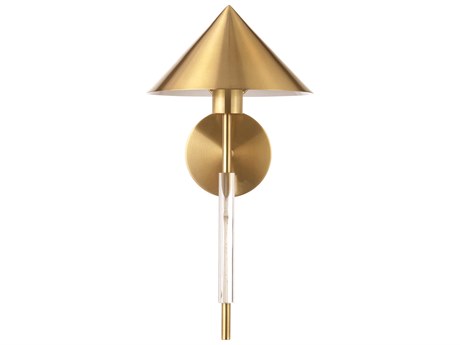 Worlds Away 1-Light Antique Brass Wall Sconce
