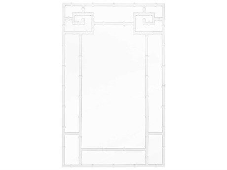 Worlds Away White Lacquer Rectangular Wall Mirror