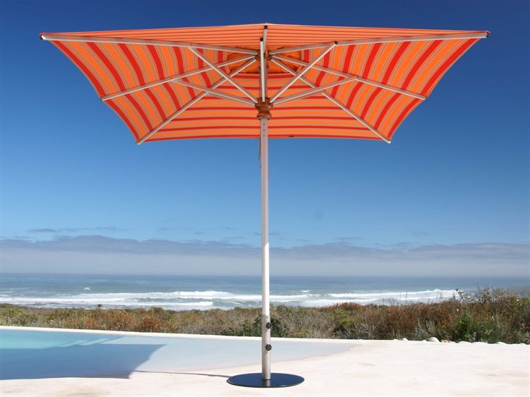 Woodline Shade Solutions Bravura Aluminum 11.5' Square Pulley Lift Umbrella