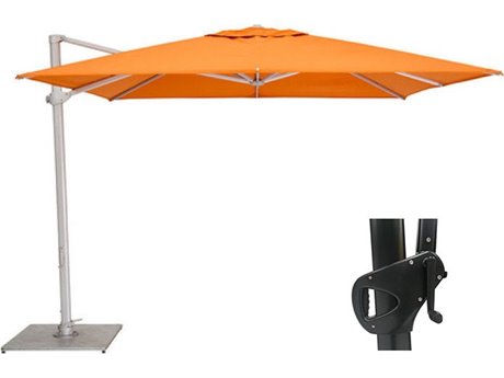 Woodline Shade Solutions Pavone 10 Foot Square Umbrella with Grip Handle