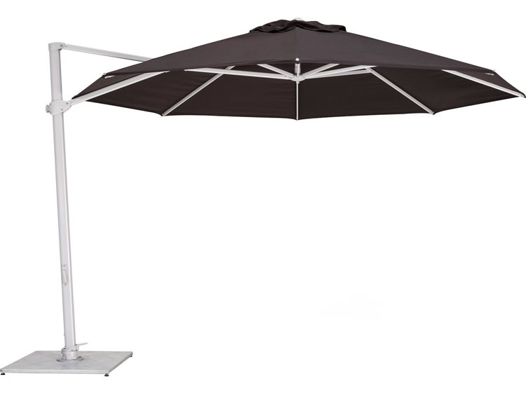 Woodline Shade Solutions Pavone Aluminum Cantilever 11.5' Octagon Crank Lift Umbrella