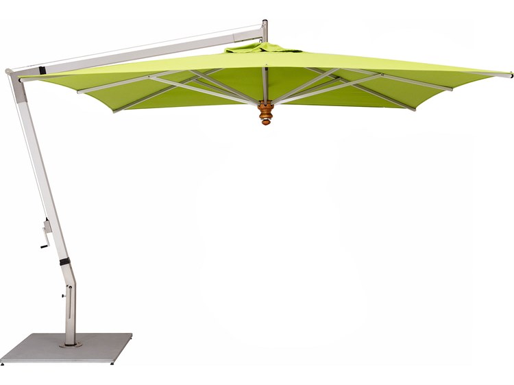 Woodline Shade Solutions Pendulum Aluminum Cantilever 13.1' x 9.8' Rectangular Crank Lift Umbrella