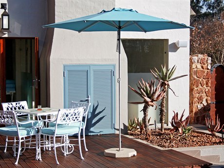 Woodline Shade Solutions Swift Stainless Steel NonTelescopic 6.6' Square Pulley Lift Umbrella