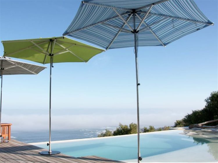 Woodline Shade Solutions Swift Stainless Steel Telescopic 8.2' Hexagon Pulley Lift Umbrella